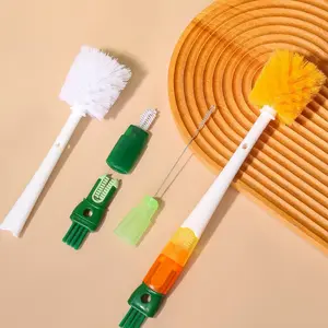 5-Pack Bottle Brush Set 5-in-1 Water Bottle Cleaning Kit with Long Handle for Travel Bottles Lid Gap Detail Cleaning Tools and Narrow Cup Wine Glass Cleaner Gifts Bottlewasher