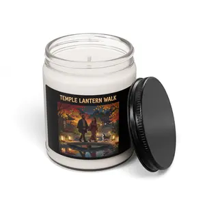 Temple Lantern Walk Scented Soy Candle 9oz Autumn Evening Aromatherapy Jar Eco-friendly Vegan Non-toxic Soy Wax Blend with Cotton Wick Reusable Glass Jar for Decor Ornaments