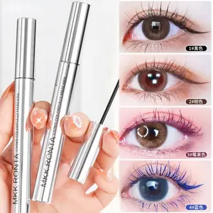 Small silver tube colored mascara, ultra-long lasting, non-smudging, waterproof and sweatproof, with a fine brush head for lengthening and curling eyelashes