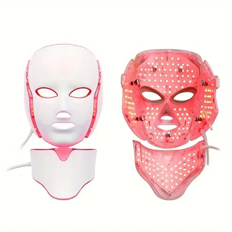 LED Light Facial Mask, 7 Color LED Light Facial Mask, Facial Beauty Instrument for Face & Neck Care, Professional Facial Beauty Instrument for Women, Skin Repair, Face Mask Glowing Skin, Glow Up Mask