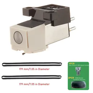 1 pieces Record Player Needle Turntable Cartridge,AT3600L Record Needle Replacement, P MountPhono Cartridge, Record Needle Turntable Stylus, MM Turntable Needle Replacement，2 Pieces Turntable Belt replacement.