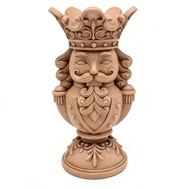 Holiday Time Resin Nutcracker Candle Pillar Holder, 8in Decorative Centerpiece for Festive Gatherings 8”