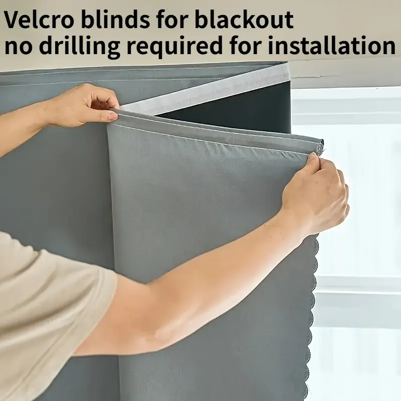 Blackout curtains, suitable for bedrooms, self-adhesive, for temporary use, easy to install, also suitable for kitchen curtains and window curtains.