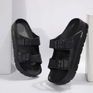 Women's Sandals EVA Thick Sole Comfortable with  Adjustable Double Strap Fashion Flat Sandals Outdoor Casual Beach Slippers