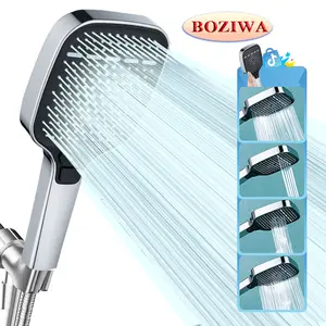 High-pressure multi-mode handheld showerhead&Square large-panel showerhead, power wash, shower head with ON/OFF switch for pets bath with 1.5m hose,shower bracket,Shower, bathroom supplies.