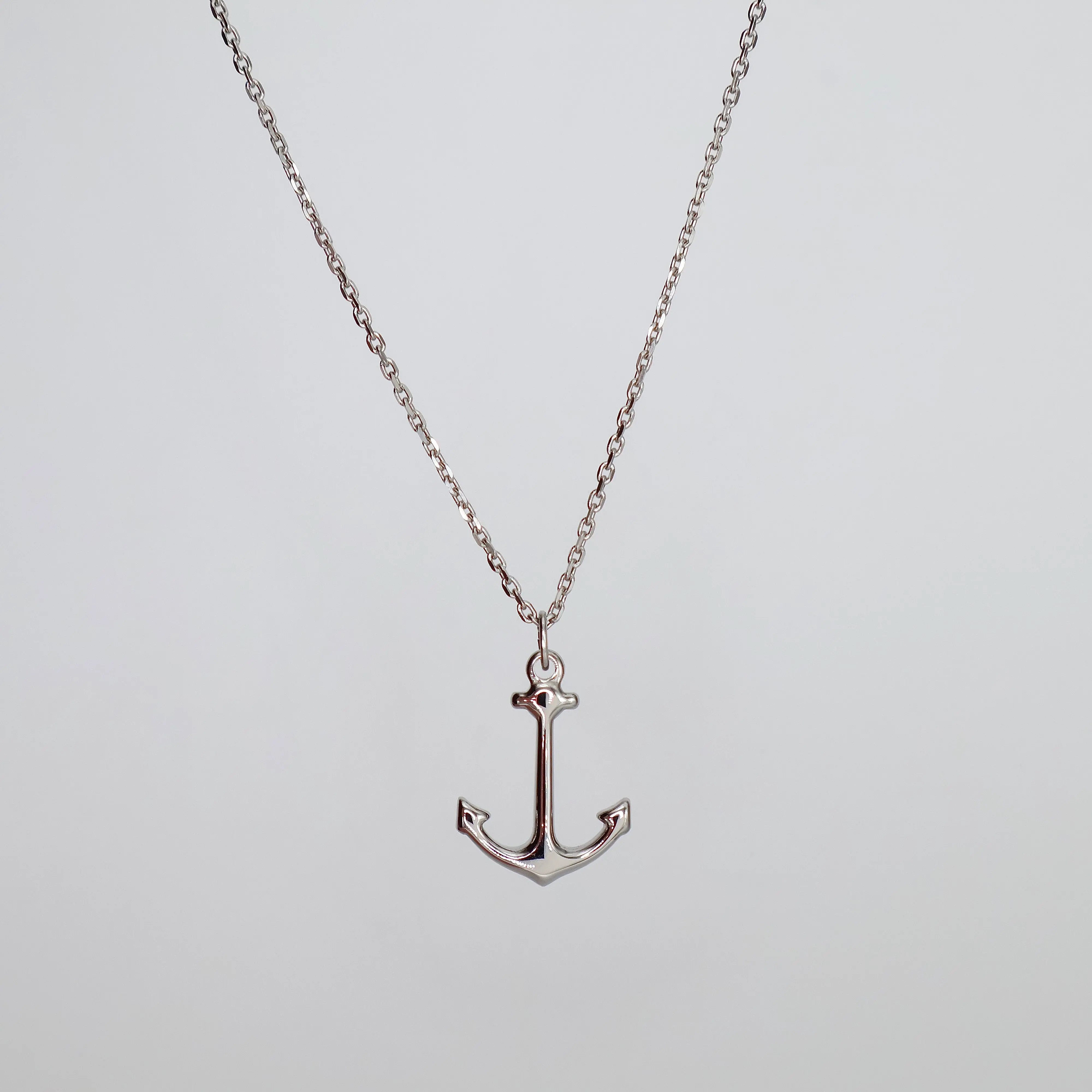 Anchor Pendant Necklace (Silver)
