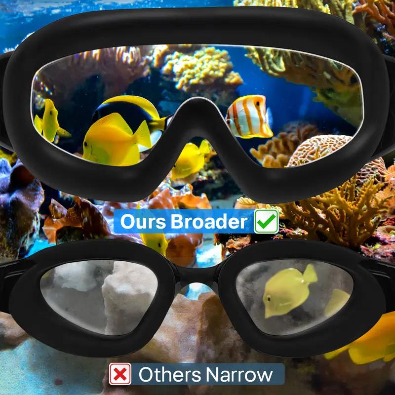 Swim Goggles 2 Pack, Wide View Anti Fog & UV, Best Swimming Goggles for Adults with Comfort and Fit, No Leaking Water Goggles, Diving Goggles with Hydrodynamic Design & Micro-Fin Technology, Anti Turbulence Pool Goggles for Men Women Youth Summervibes