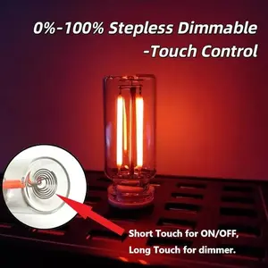 Dimmable LED USB Night Light for Car – Touch Control Filament Lamp for Car Interior Decoration & Atmosphere