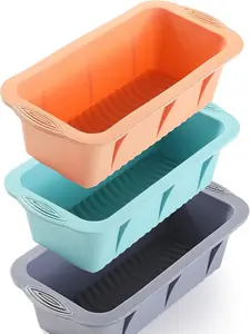 3 PCS Silicone Bread Loaf Pan Non-Stick for Baking Easy Release  Great for Homemade Cakes Brownies Dishwasher Safe