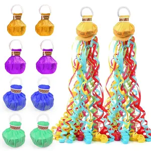Christmas 10Pack Colorful Streamer Poppers, No Mess Multi-Color Paper Crackers, Hand Throw Confetti Streamers for Birthday, Wedding, Party Celebrations Christmas gifts Christmas trees Christmas decorations Party favors