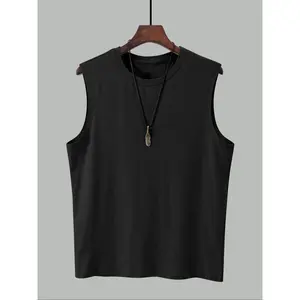 Men's Solid Color Sleeveless Tank Top, Regular Fit Casual Round Neck Vest for Summer, Men's Clothes for Daily Wear, Tanktop