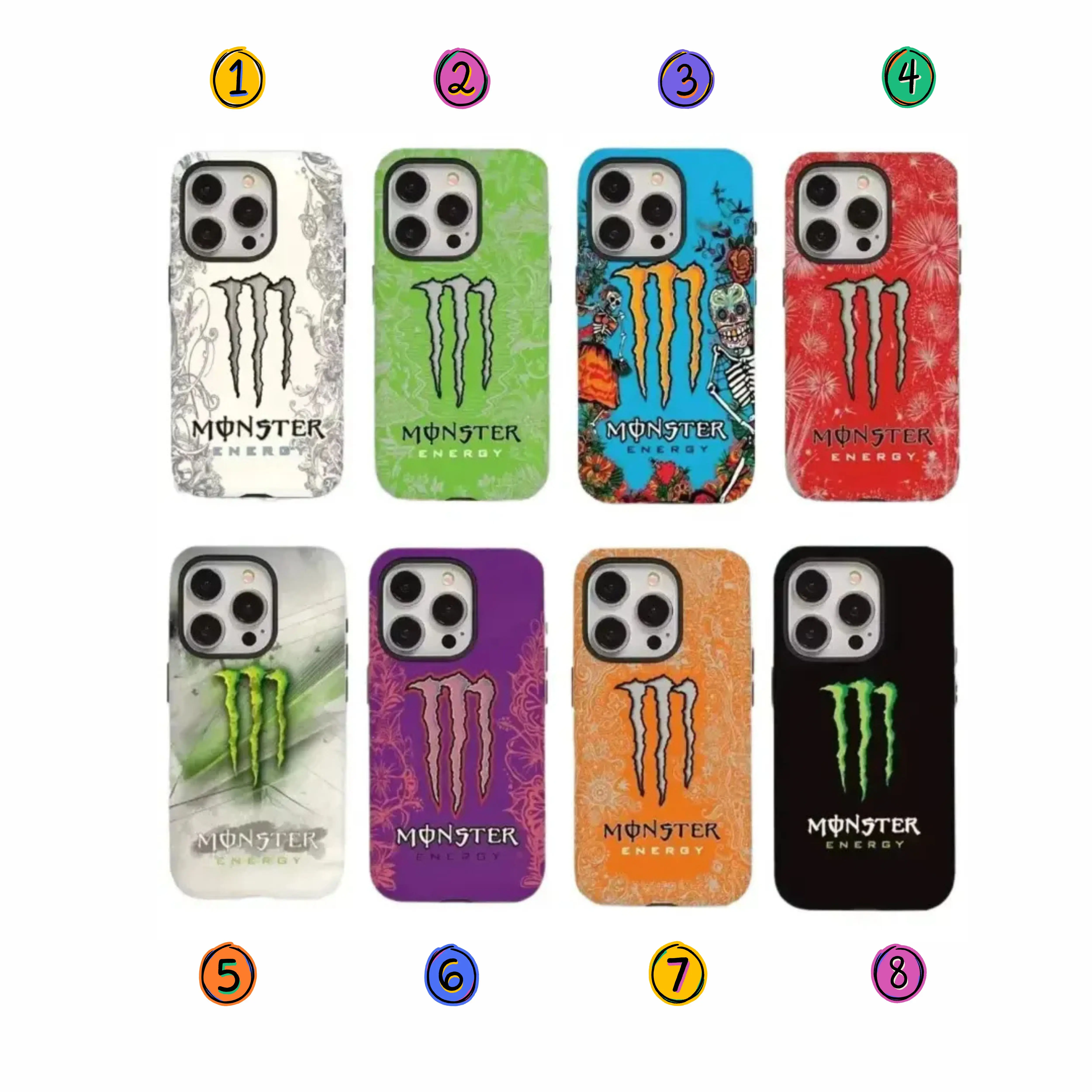 Monster Energy Street Art Phone Case – Rugged and Shockproof Protective Case for iPhone 17 16 15 14 13 12 11 Pro Max