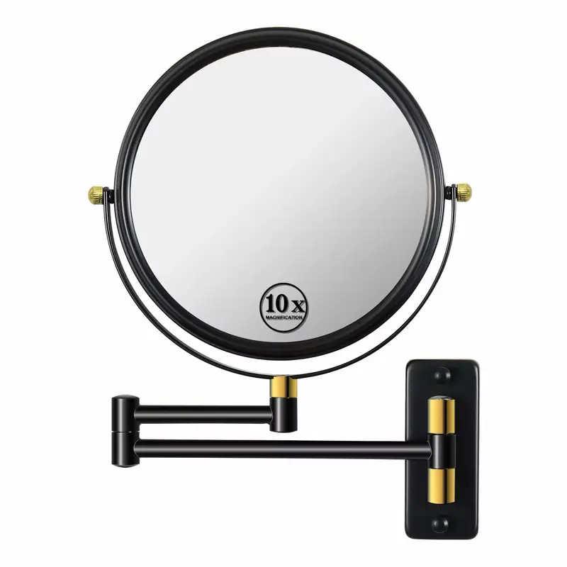 10X Magnifying Wall-Mounted Makeup Mirror with Extendable Arm & Rotating Design
