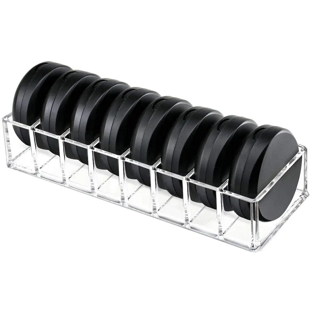 [ Limited time Deal ] Clear Acrylic Compact Organizer, Blushes Highlighters Eyeshadow Powder Makeup Organizer Holder for Vanity, 8 Slots Racks