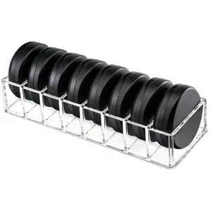 [ Limited time Deal ] Clear Acrylic Compact Organizer, Blushes Highlighters Eyeshadow Powder Makeup Organizer Holder for Vanity, 8 Slots Racks