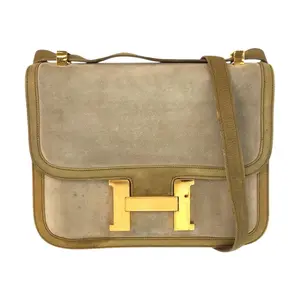 Pre-owned HERMÈS Suede Shoulder Bags Hermes Constance23 Nubuck Shoulder Bag