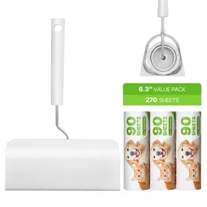 VEVOR Sticky Lint Roller, 3 Pack Large Pet Hair Rollers Remover Set, 270 Sheets Extra Sticky Lint Roller with Upgraded Handle, Portable Cat and Dog Hair Remover for Carpet, Couch, Clothing and Bedding