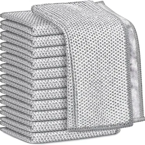 10pcs Upgraded Thickened Non-Scratch Wire Washcloths, Multipurpose Reusable Kitchen Cleaning Supplies, Premium Scrubbing Rags Kitchen Gadgets