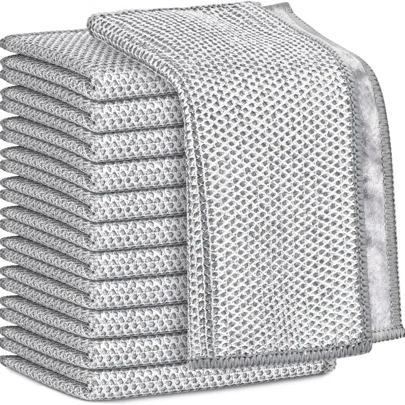 10pcs Upgraded Thickened Non-Scratch Wire Washcloths, Multipurpose Reusable Kitchen Cleaning Supplies, Premium Scrubbing Rags Kitchen Gadgets