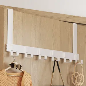 18cm high over-the-door hook rack, easy to install without drilling. Ideal for hanging hats, keys, this space-saving storage solution is suitable for hallways, bathrooms, bedrooms, homes, dormitories and other places.
