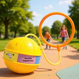 Children's glowing jumping ball, flashing luminous one-foot swing ball, bouncy jump rope ball, foot swing hoop, foot hula hoop
