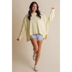 Golden Hour Oversized Sweatshirt - Light Yellow