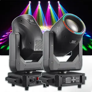 YUERLT 300W 14R Beam Moving Heads Light Double Prism Spot with SMD Lights Rainbow Effect DMX for Bar Disco Club DJ Party Stage Light