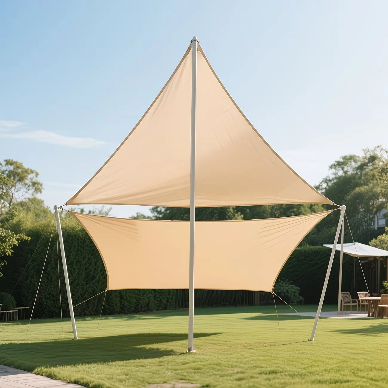 Triangle and Square Sun Shade Sail for Outdoor Use, Heavy-Duty Fabric, Sunshade Polyester Canopy Ideal for Pool, Camping, and Garden, Creates Cozy Outdoor Spaces, Outdoor Sun Shades for Patio, Patio Canopy