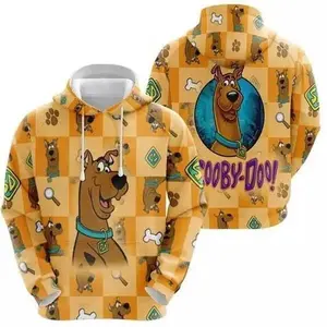 Scooby Doo Inspired 3D Cartoon Dog Hoodie, Cute Mystery Machine Graphic Sweatshirt, Unisex XS To 6XL Pullover, Funny Retro Animation Streetwear