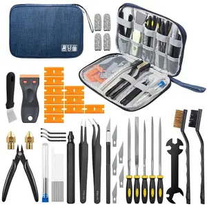 3D Printing Post-Processing Tool Kit 46 Pieces, Beginner-Friendly Edge Trimming/polishing/cleaning/disassembly Tools, Includes Storage Bag