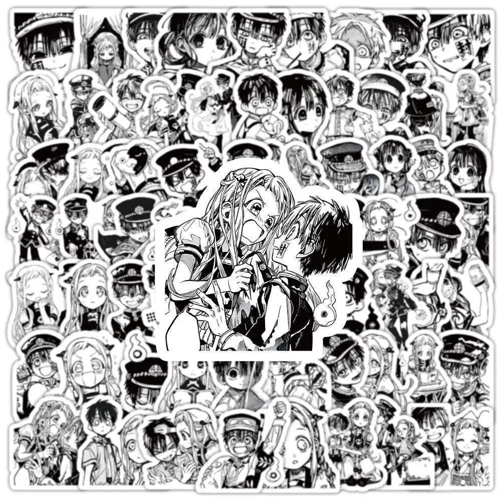 10/30/50/100PCS Toilet Bound Hanako Kun Stickers Black White Sticker Anime Decals DIY Luggage Laptop Phone Car Bike Skateboard