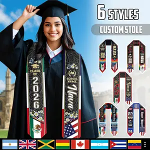 Custom Two Flag Graduation Stole 2026: Personalized Sash