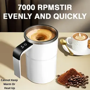 Self Stirring Coffee Mug with Automatic Mixing Button, Stainless Steel Travel Cup with Lid for Tea, Milk, Hot Chocolate & More – Portable Funny Gift for Coffee Lovers, Office Desk Use, Easy to Clean, No Spoon Needed, Perfect for Home, Work & Travel