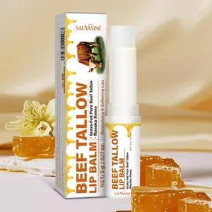 Beef Tallow & Honey Lip Balm，with beef tallow, Manuka honey, shea butter, squalane. Beef tallow hydrates, honey soothes, shea butter moisturizes, squalane softens. Keeps lips smooth, nourishes deeply, adds natural shine.