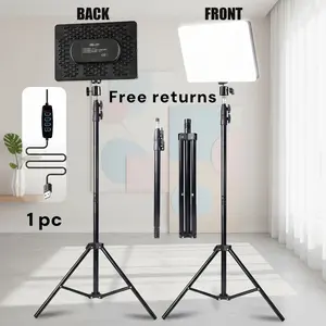 【Flash Sale】10" LED Fill Light, Square Light Panel with 63" Extendable Stand 3 Color 2200-3500K Studio Lighting for YouTube/TikTok/Instagram Content Creation, USB Powered, Soft light（1 pc）#TikTokShopMothersDay