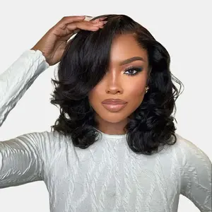 Vlike human hair 12 inch Bounce Wave Bob Wig for Black Women - Glueless Curly Short Wig Voluminous Curls | Realistic Lace Scalp | #BounceWaveWig #ShortCurlyWig, Bob Cut, Wigs
