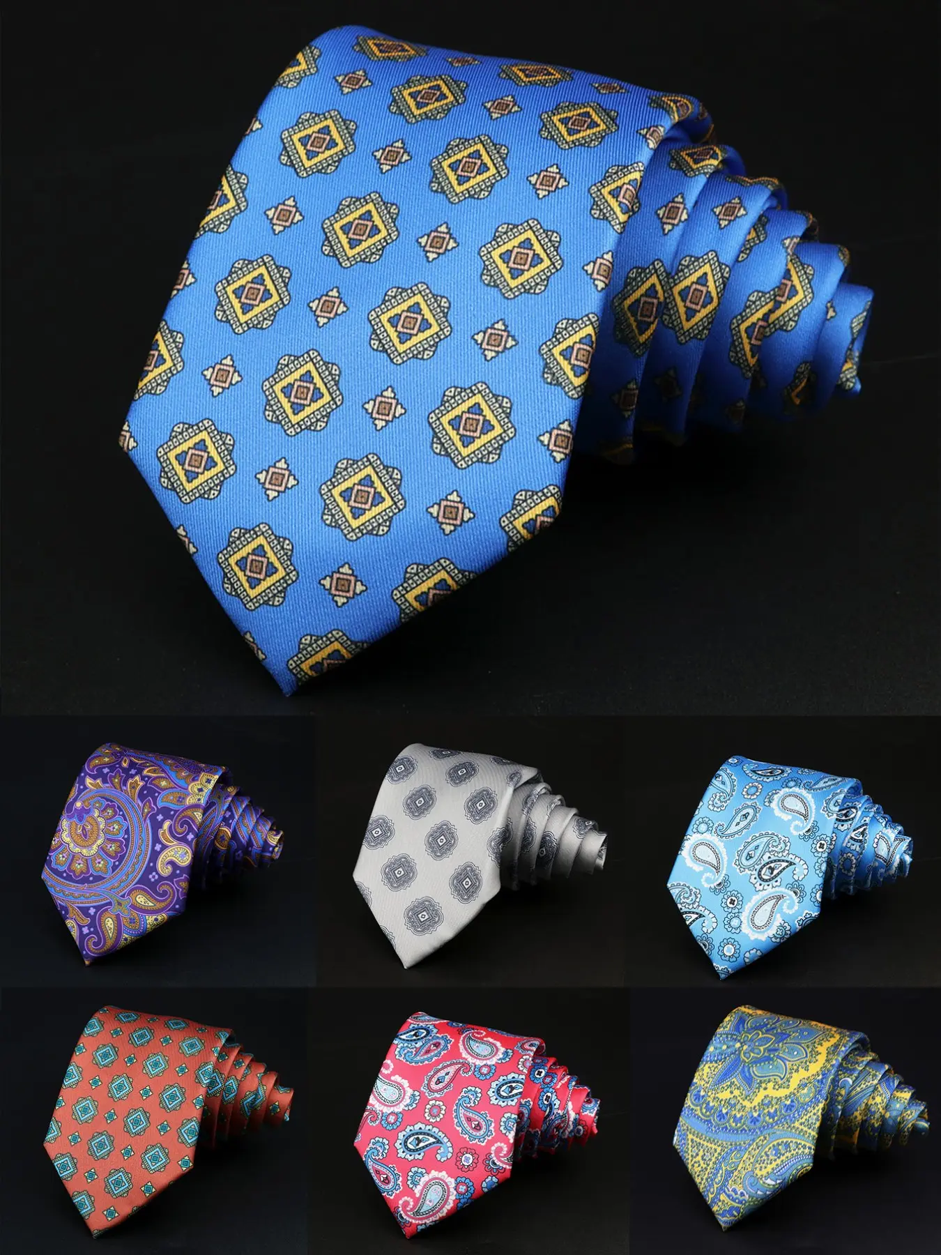 Men's Paisley Pattern Tie, Elegant Western Style Accessory, Perfect Gift for Wedding Party, Fashion Essential for All Seasons, Ethnic Pattern Tie, Casual Elegant Tie, Tie Design