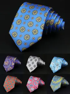 Men's Paisley Pattern Tie, Elegant Western Style Accessory, Perfect Gift for Wedding Party, Fashion Essential for All Seasons, Ethnic Pattern Tie