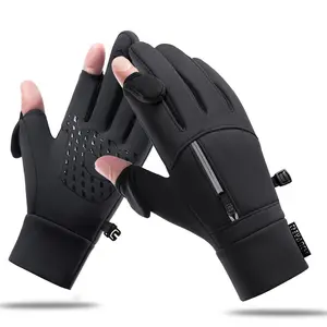 Winter Touchscreen Warm Gloves Outdoor Sports Cold-proof Windproof Gloves Men Women Cycling Fishing Running Gloves Flip-cover Fingerless Gloves