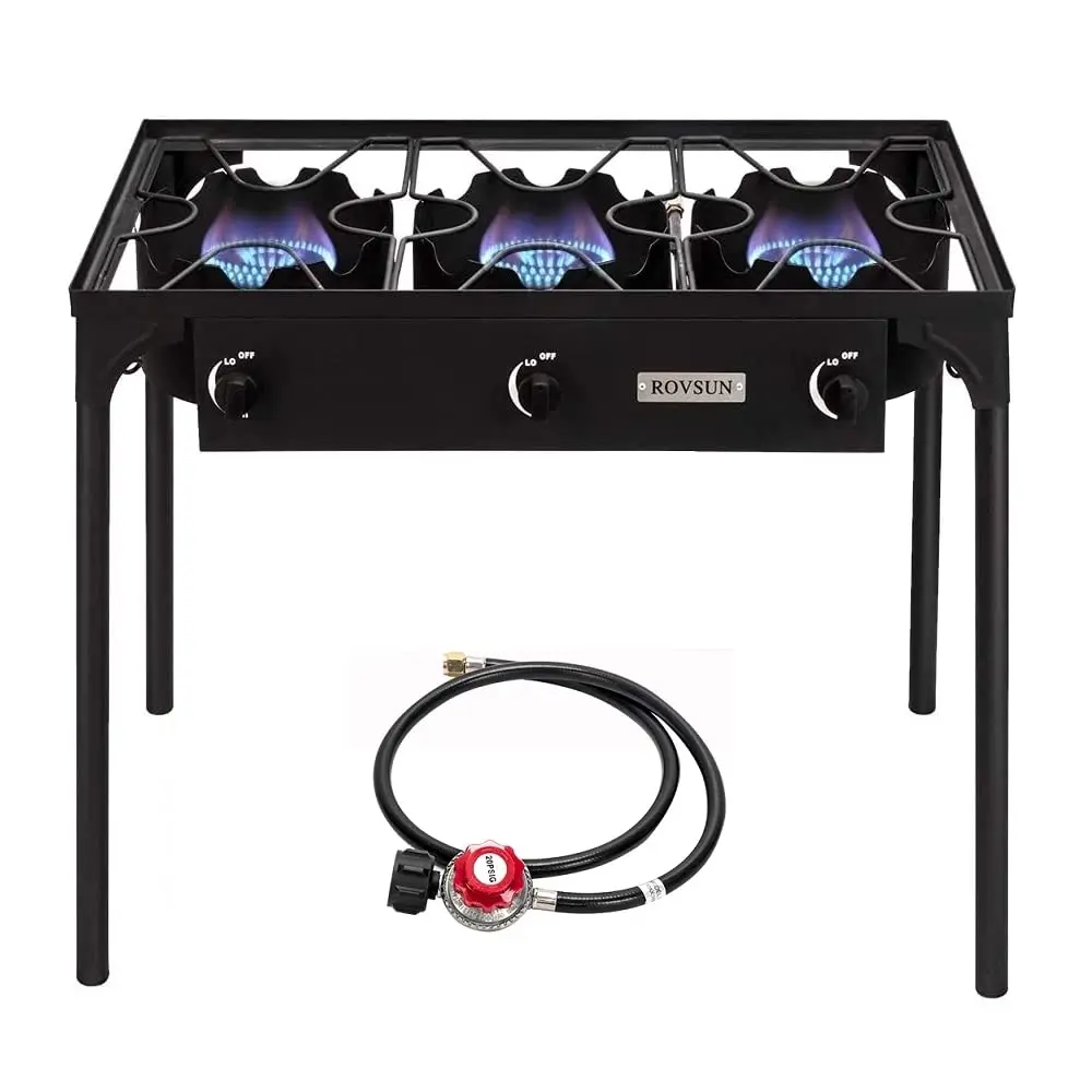 ROVSUN 1/2/3 Burner Propane Gas Stove,75000-225000 BTU High Pressure | CSA Regulator Included | Perfect for Camping, Turkey Frying, Home Brewing & More,TikTokShopBlackFriday