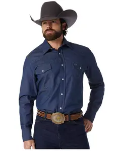 Wrangler Men's Cowboy Cut Rigid Denim Western Work Shirt - 70127Mw