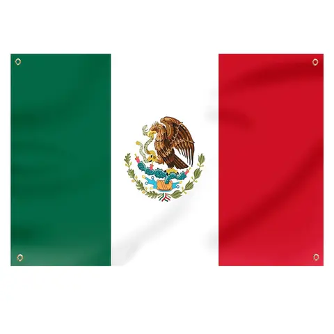 Authentic Mexico 3x5ft Polyester Flag - Durable, HD Authentic Colors Print, 4 Brass Grommets, Double Needle Sewing, Banners, Flags for Room Decor, Outdoor & Dorm Wall Hanging, Festive Party Backdrop