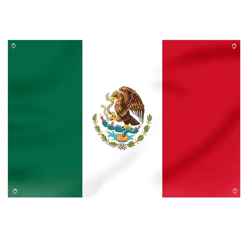 Authentic Mexico 3x5ft Polyester Flag - Durable, HD Authentic Colors Print, 4 Brass Grommets, Double Needle Sewing, Banners, Flags for Room Decor, Outdoor & Dorm Wall Hanging, Festive Party Backdrop