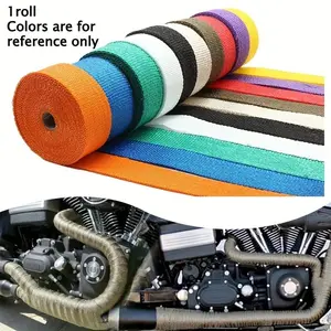 5-meter/196 inch high temperature resistant insulation tape - offers a variety of bright multi-color options, suitable for insulation of car exhaust pipes and motorcycle engines, suitable for car veneers | glossy surface tape