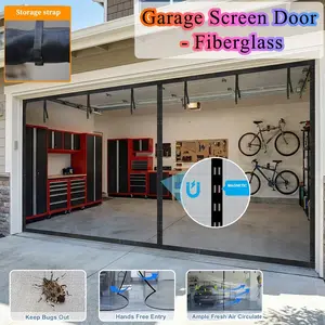 1pc Garage Screen Door, Glass Fiber Magnetic Blocks, Easy Installation, Automatic Closure with Buckle Strap, Durable Mosquito Net Design