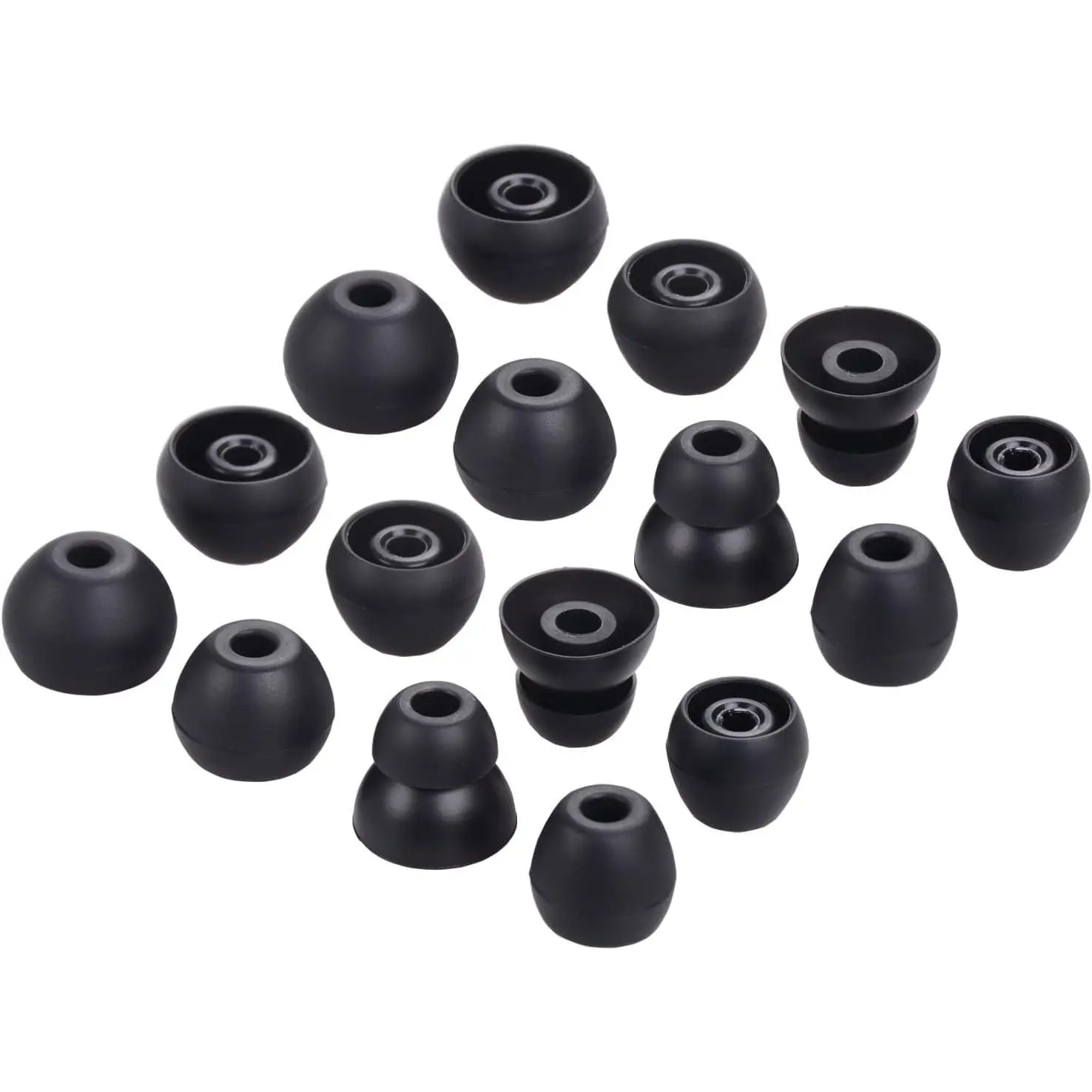 Replacement Eartips Silicone Earbuds Tips Buds Ear Set Accessories for Beats Flex Wireless Headphones,8 Pairs (Black)