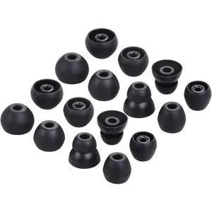 Replacement Eartips Silicone Earbuds Tips Buds Ear Set Accessories for Beats Flex Wireless Headphones,8 Pairs (Black)