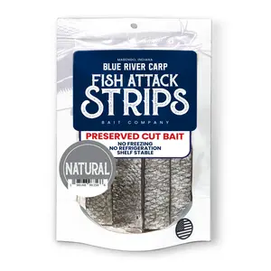 Bait Strips - Many Pre-Cut Bait Pieces for Fishing - 1 Pack - Ideal Size for Blue Catfish & Other Predators - Perfect for Rod & Reel Applications. Great for Freshwater and Saltwater