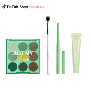 ColourPop Lucky You LIVE Exclusive Green Glam Bundle - Just My Luck Palette + Vanilla Matcha Gloss + Chrome Creme Gel Liner