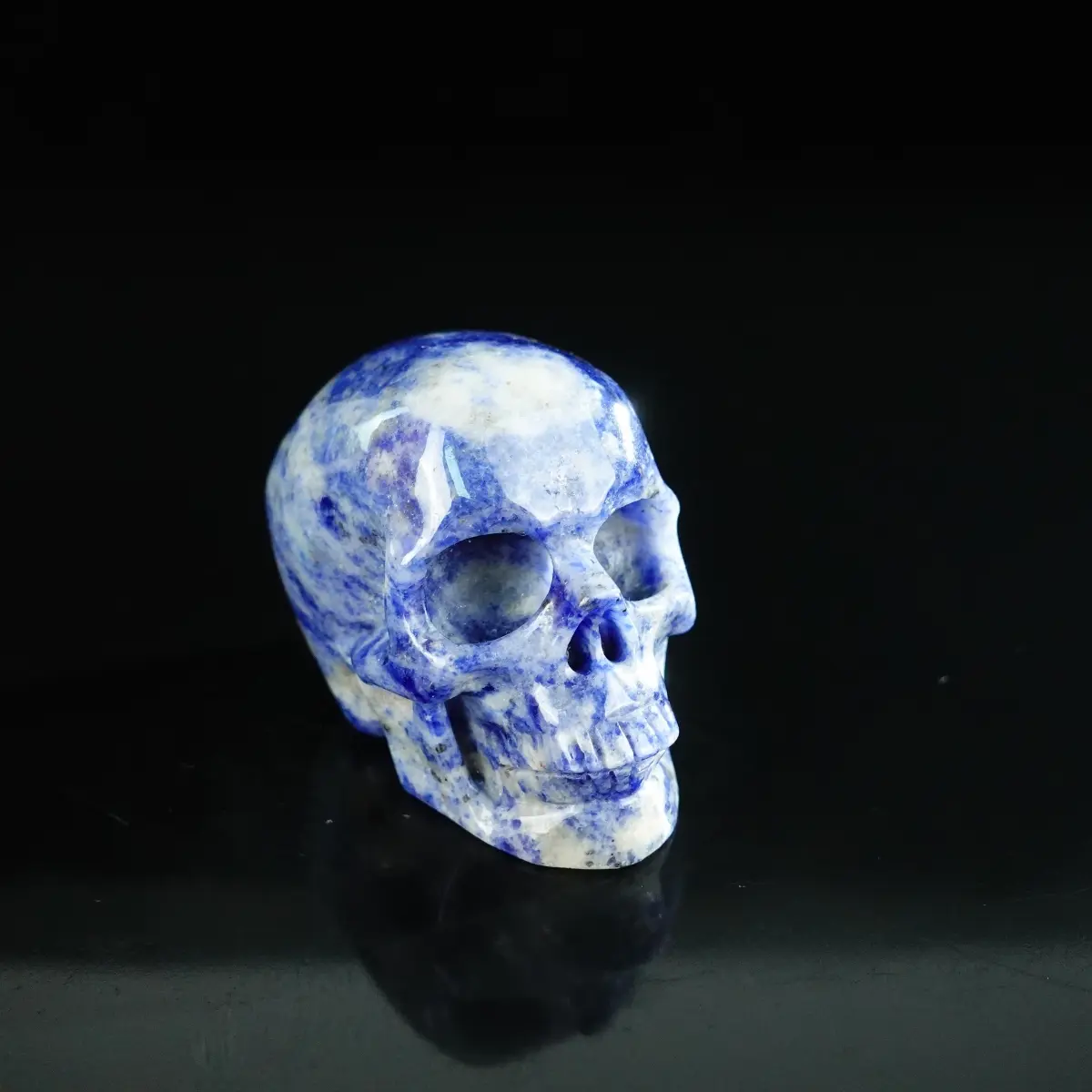 Gift Sodalite Skull 2.2inch 3 inch 4.5inch Skull ,Realistic,Crystal Healing,Fine Sculpture
